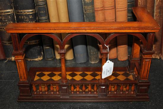 A treen architectural book stand, 16in.